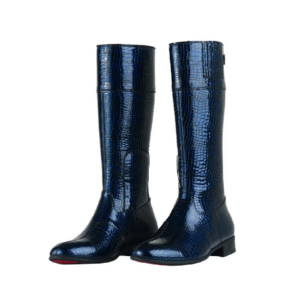 Victoria, Obsidian Blue Croc, Tall Boots